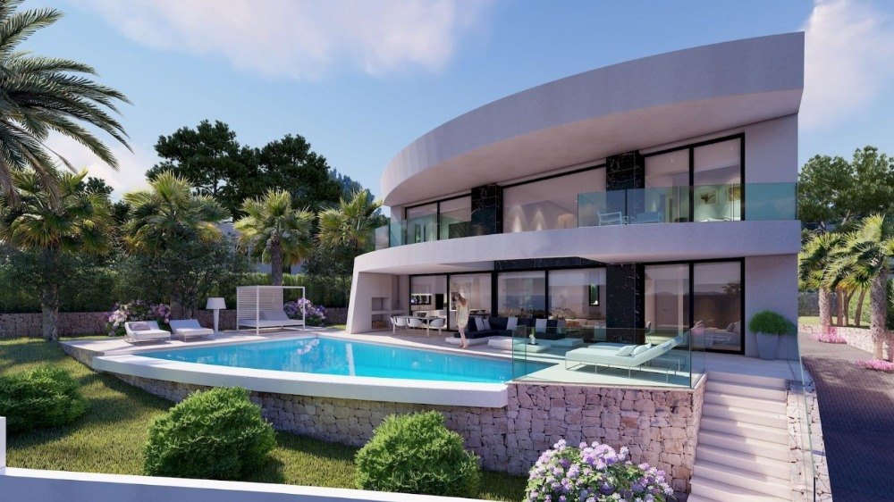 luxe nieuwbouw villa te koop met zeezicht in Moraira