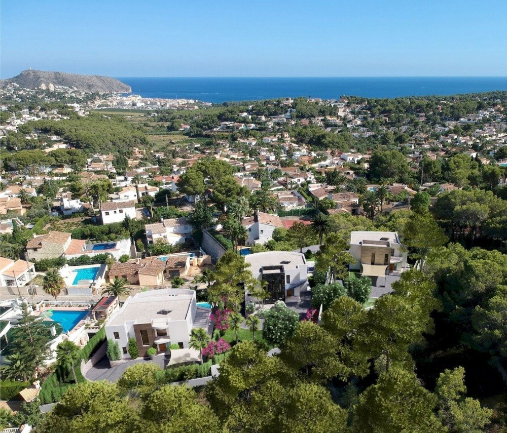 luxe nieuwbouw villa te koop met zeezicht in Moraira